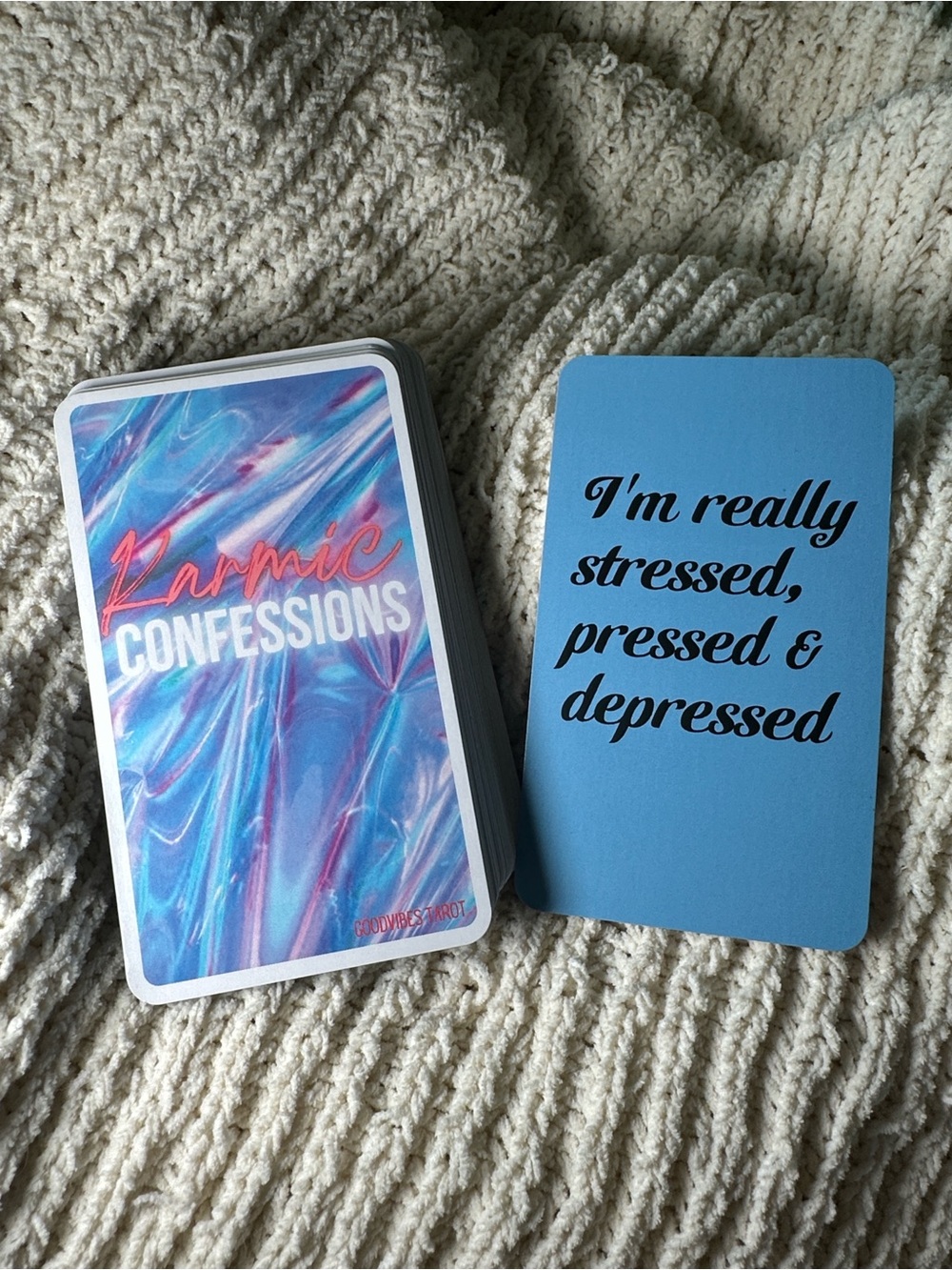 Source Unknown Karmic Confessions Card Deck - Blue & Pink Marbled Backs